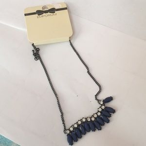 NWT blue and crystal necklace